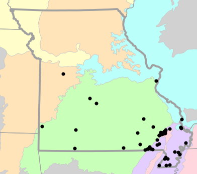 Level III Ecoregions map for Dryophytes cinereus (Green Treefrog)