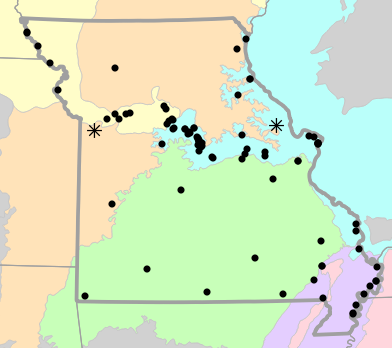 Level III Ecoregions map for Graptemys pseudogeographica (False Map Turtle)