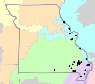 Level III Ecoregions map for Siren nettingi (Western Lesser Siren)