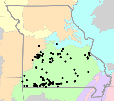 Level III Ecoregions map for Virginia striatula (Rough Earthsnake)