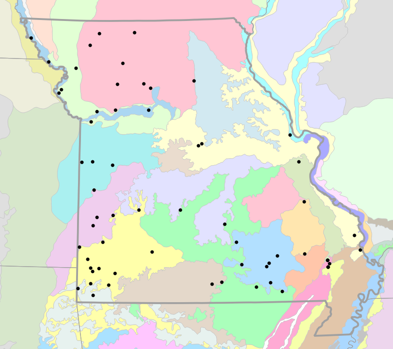 Level IV Ecoregions map for Dryophytes chrysoscelis (Cope