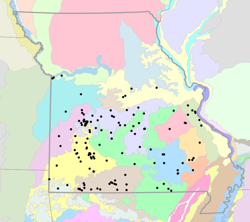 Level IV Ecoregions map for Masticophis flagellum (Eastern Coachwhip)