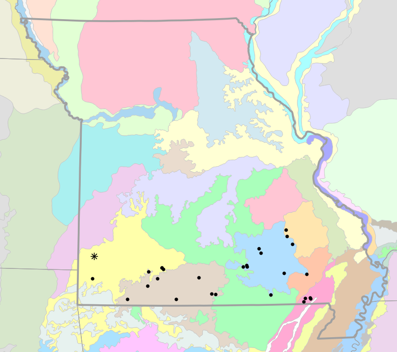 Level IV Ecoregions map for Necturus louisianensis (Red River Mudpuppy)