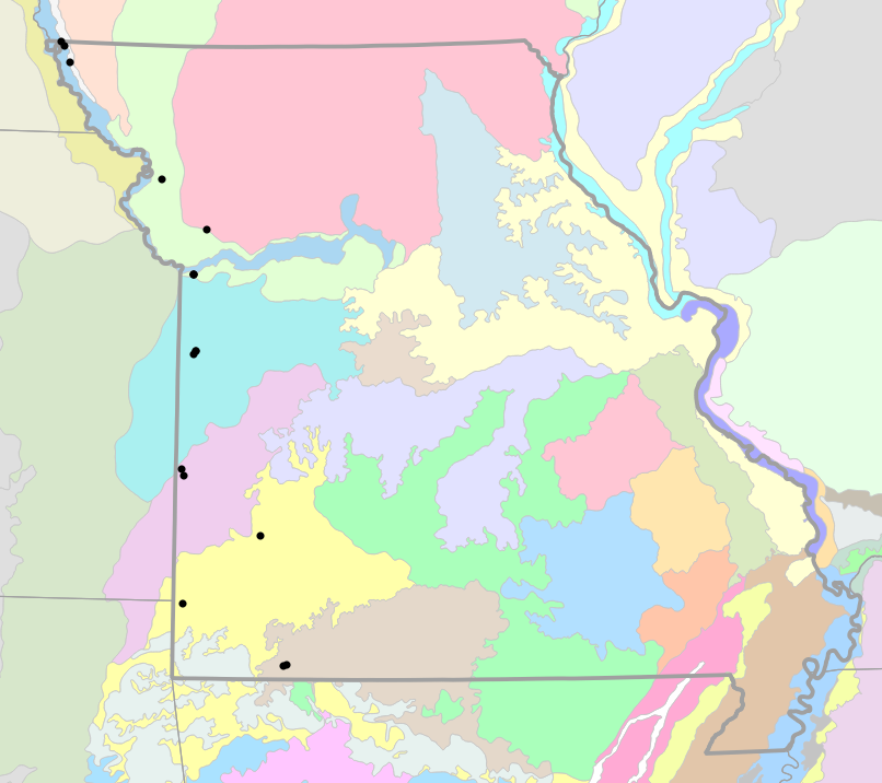 Level IV Ecoregions map for Plestiodon obsoletus (Great Plains Skink)