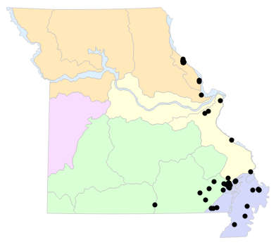 Natural Divisions locality map for Siren nettingi (Western Lesser Siren)