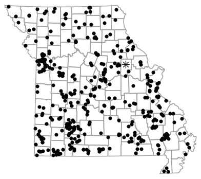 Locality map for Anaxyrus americanus (American Toad)
