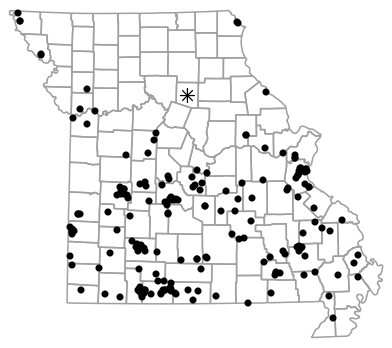 Locality map for Aspidoscelis sexlineatus (Prairie Racerunner)