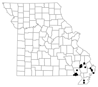 Locality map for Farancia abacura (Western Mudsnake)