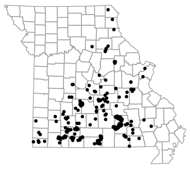 Locality map for Graptemys geographica (Northern Map Turtle)