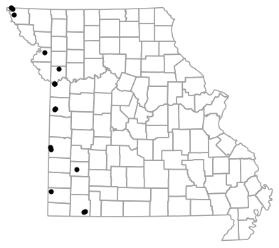 Locality map for Plestiodon obsoletus (Great Plains Skink)