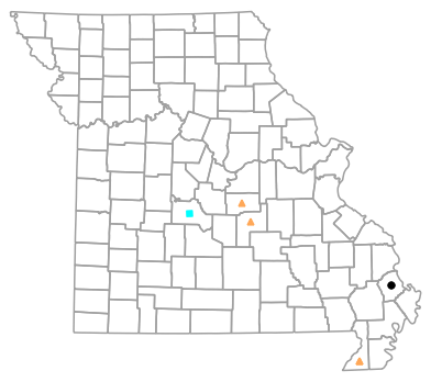 Historical locality map for Cemophora coccinea (Northern Scarletsnake)