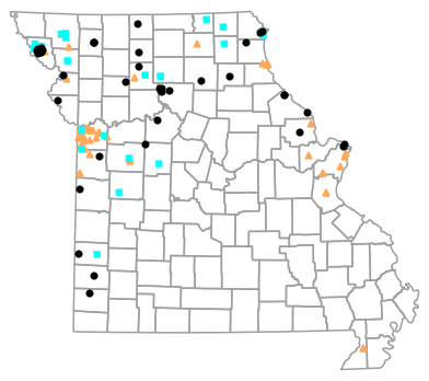 Historical locality map for Regina grahamii (Graham