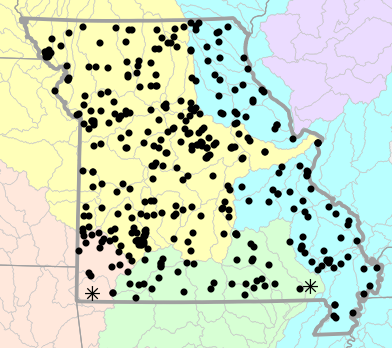 Major watersheds map for Chelydra serpentina (North American Snapping Turtle)