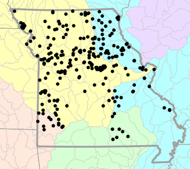 Major watersheds map for Chrysemys picta (Western Painted Turtle)