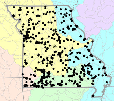 Major watersheds map for Nerodia sipedon (Common Watersnake)