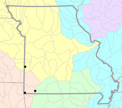 Major watersheds map for Phrynosoma cornutum (Texas Horned Lizard)